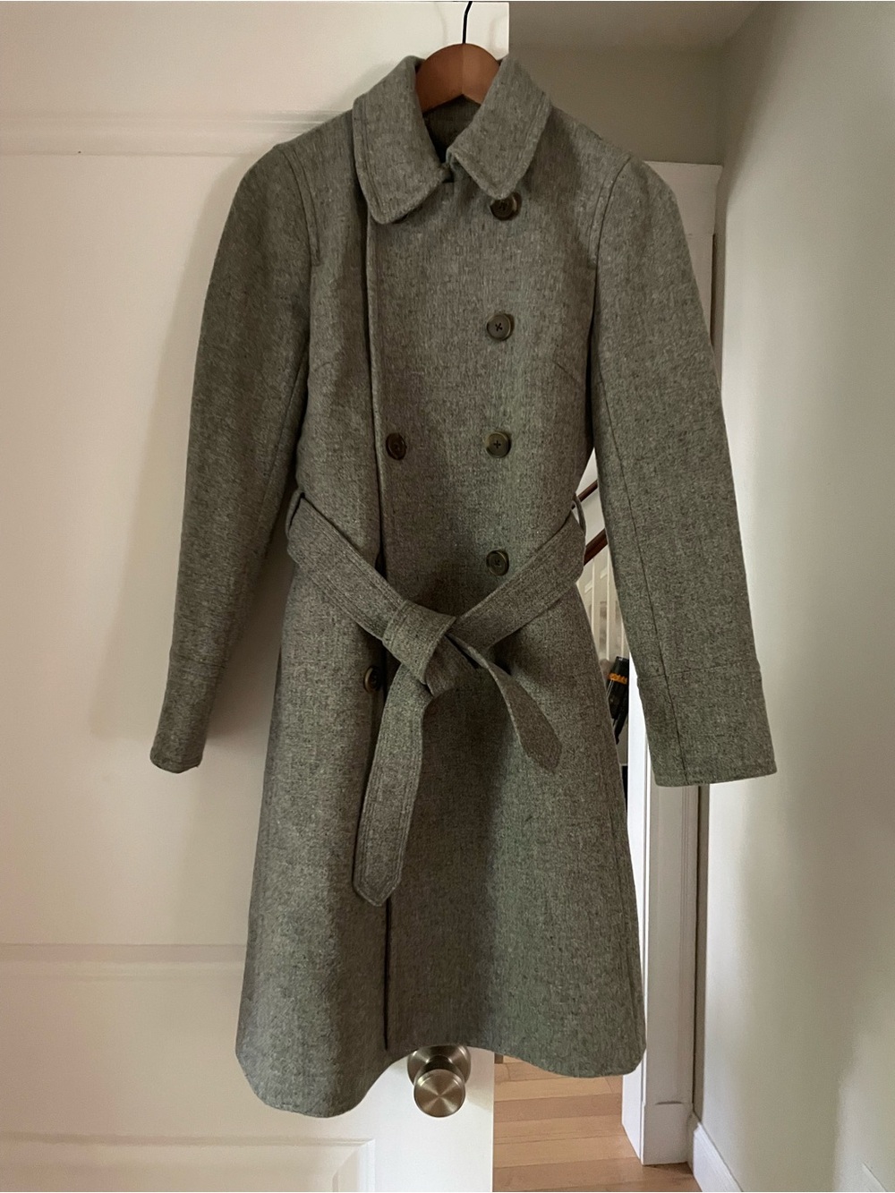 J.Crew Icon Trench in Wool blended Belted Coat size 2 $375